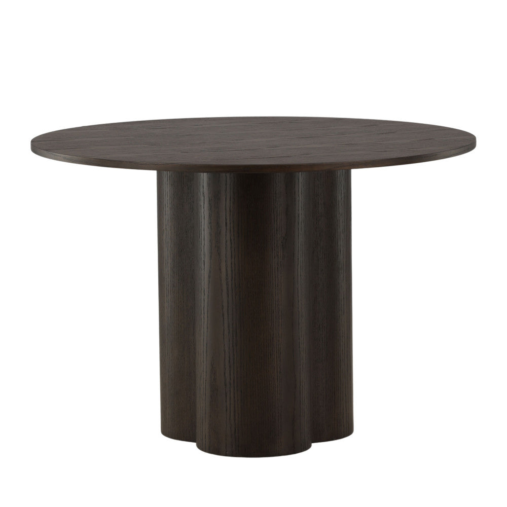 Olivia - Mesa de Comedor Redonda para 4 Personas - Madera - Madera Oscura
