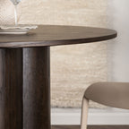 Olivia - Mesa de Comedor Redonda para 4 Personas - Madera - Madera Oscura