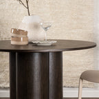 Olivia - Mesa de Comedor Redonda para 4 Personas - Madera - Madera Oscura