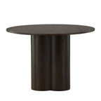 Olivia - Mesa de Comedor Redonda para 4 Personas - Madera - Madera Oscura