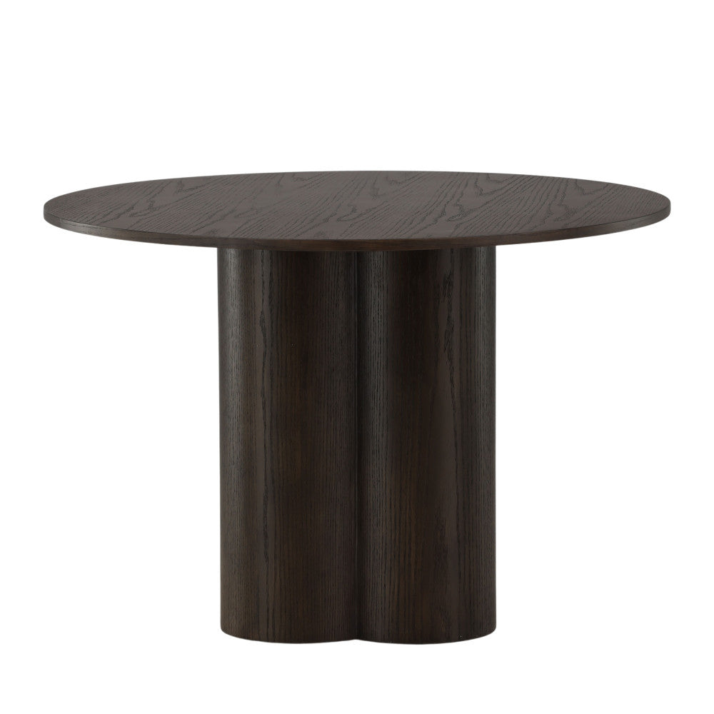 Olivia - Mesa de Comedor Redonda para 4 Personas - Madera - Madera Oscura