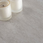 Mattheo - Round Metal Dining Table for 4 - Travertine Effect - Beige