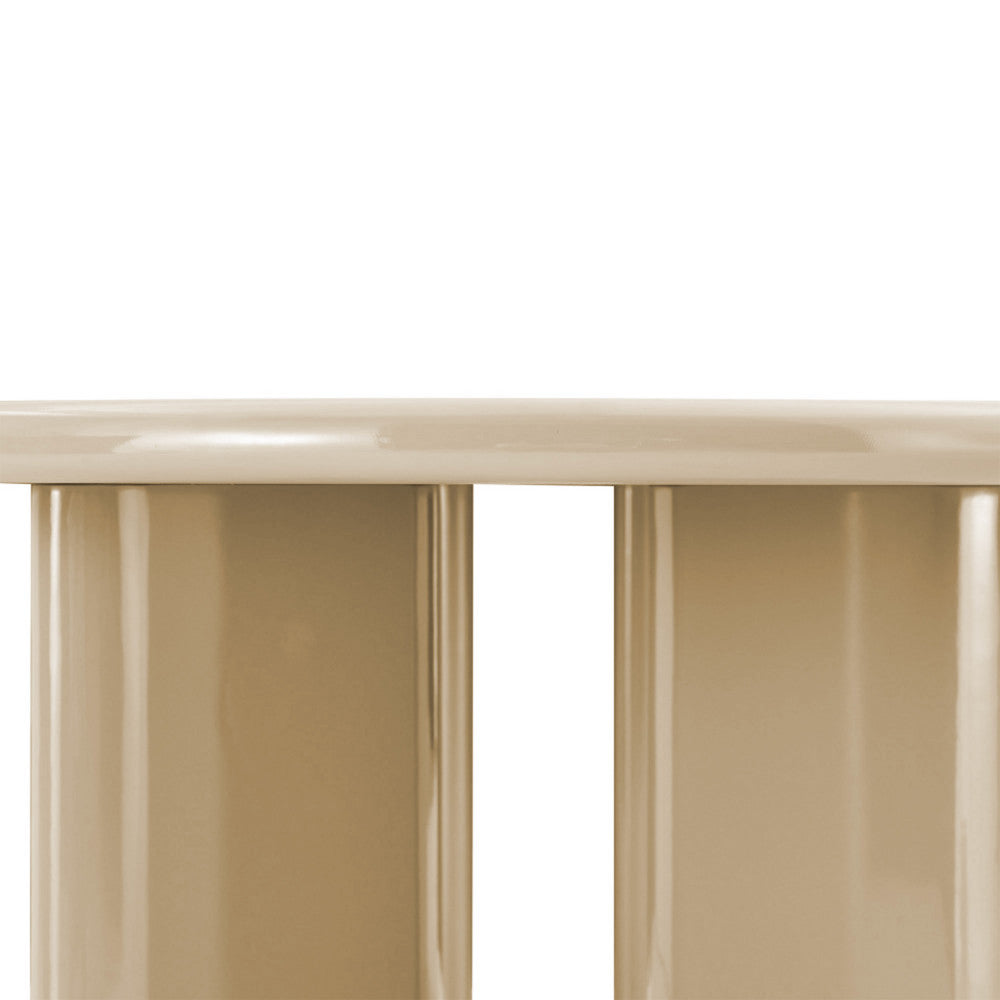 Glossi - Oval Dining Table for 6 - Lacquered Wood - Greige