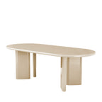 Glossi - Oval Dining Table for 6 - Lacquered Wood - Greige