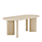 Glossi - Oval Dining Table for 6 - Lacquered Wood - Greige