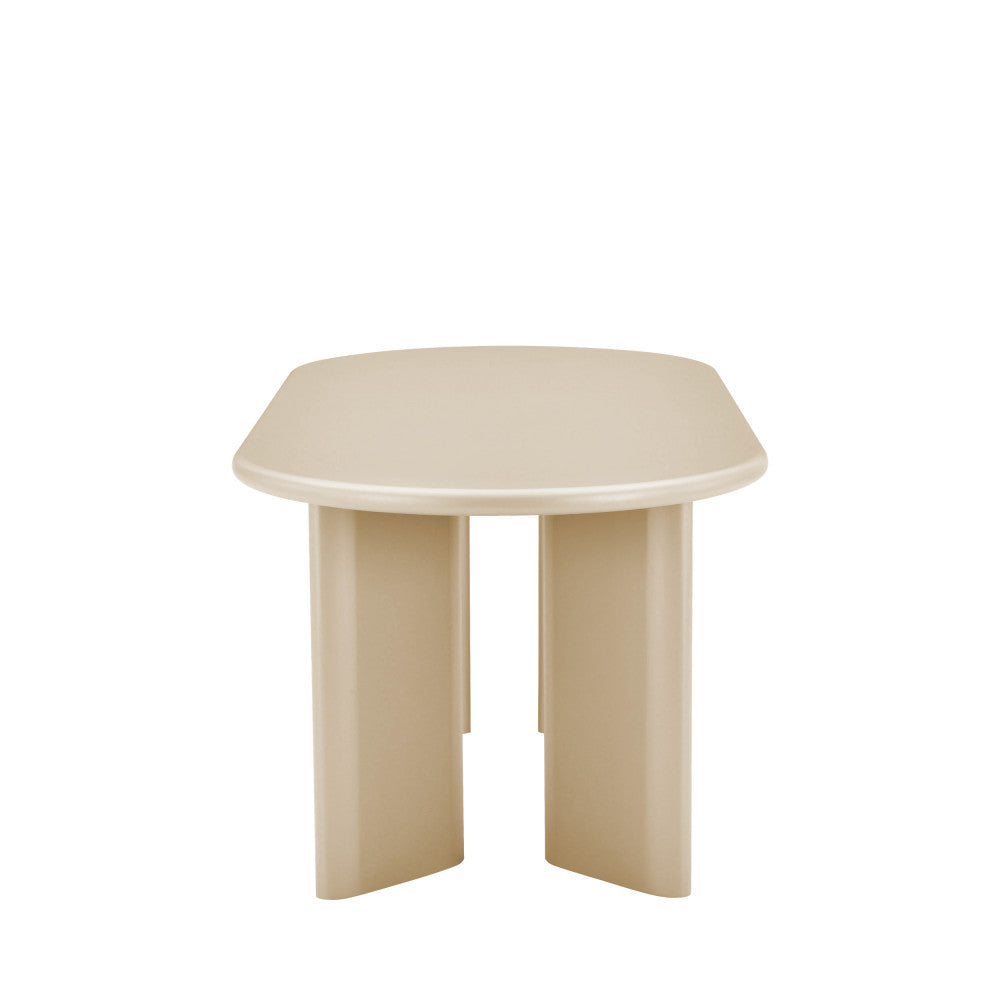 Glossi - Oval Dining Table for 6 - Lacquered Wood - Greige