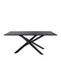 Piazza - Mesa de comedor para 8 personas - Madera y metal - Negro
