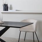 Piazza - Mesa de comedor para 8 personas - Madera y metal - Negro