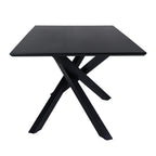 Piazza - Mesa de comedor para 8 personas - Madera y metal - Negro