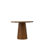 Reno - 8-Seater Dining Table - Marble Effect & Wood - Dark Wood
