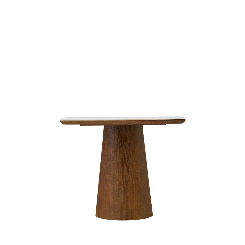 Reno - 8-Seater Dining Table - Marble Effect & Wood - Dark Wood
