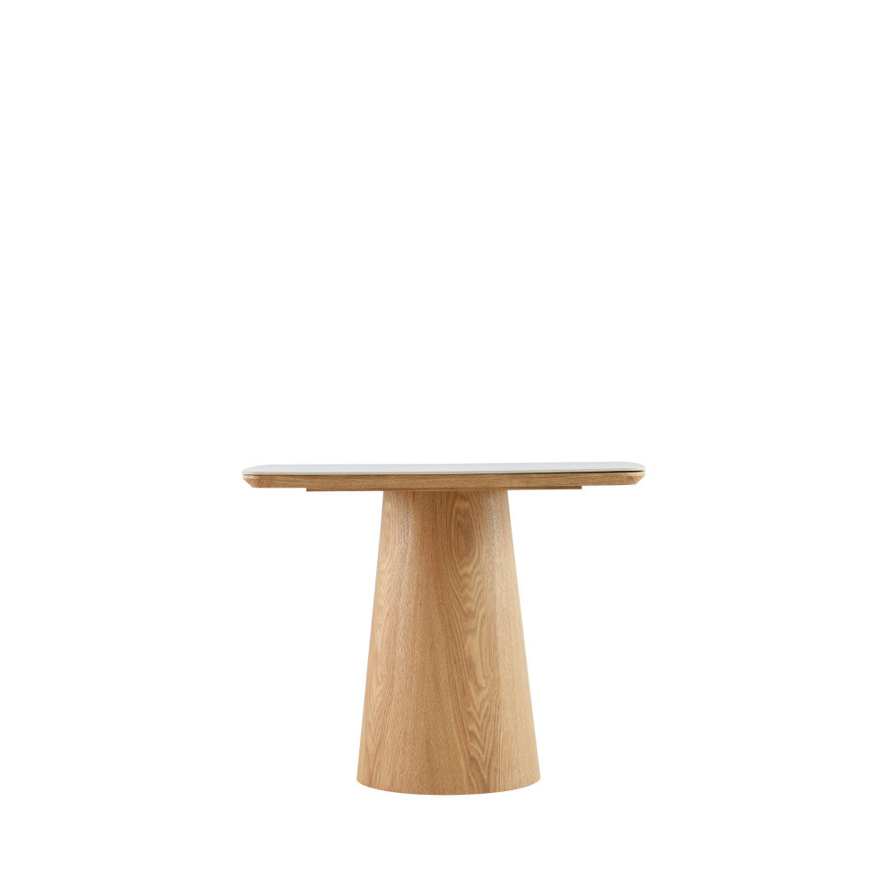 Reno - 8-Seater Dining Table - Marble & Wood Effect - Light Wood