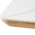 Reno - 8-Seater Dining Table - Marble & Wood Effect - Light Wood