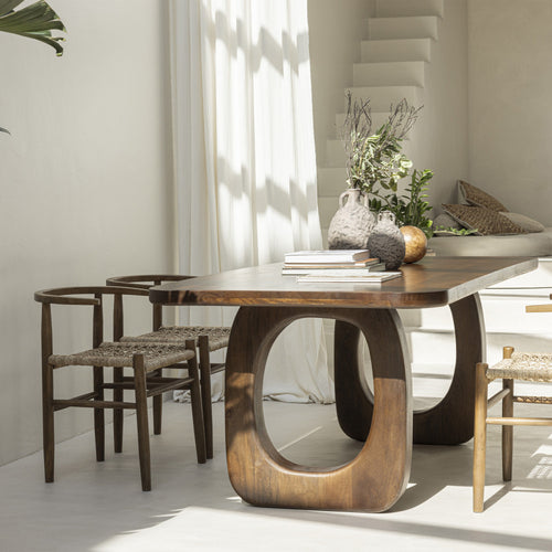 Sinjai - Table À Manger 8 Personnes - Bois Massif - Bois foncé