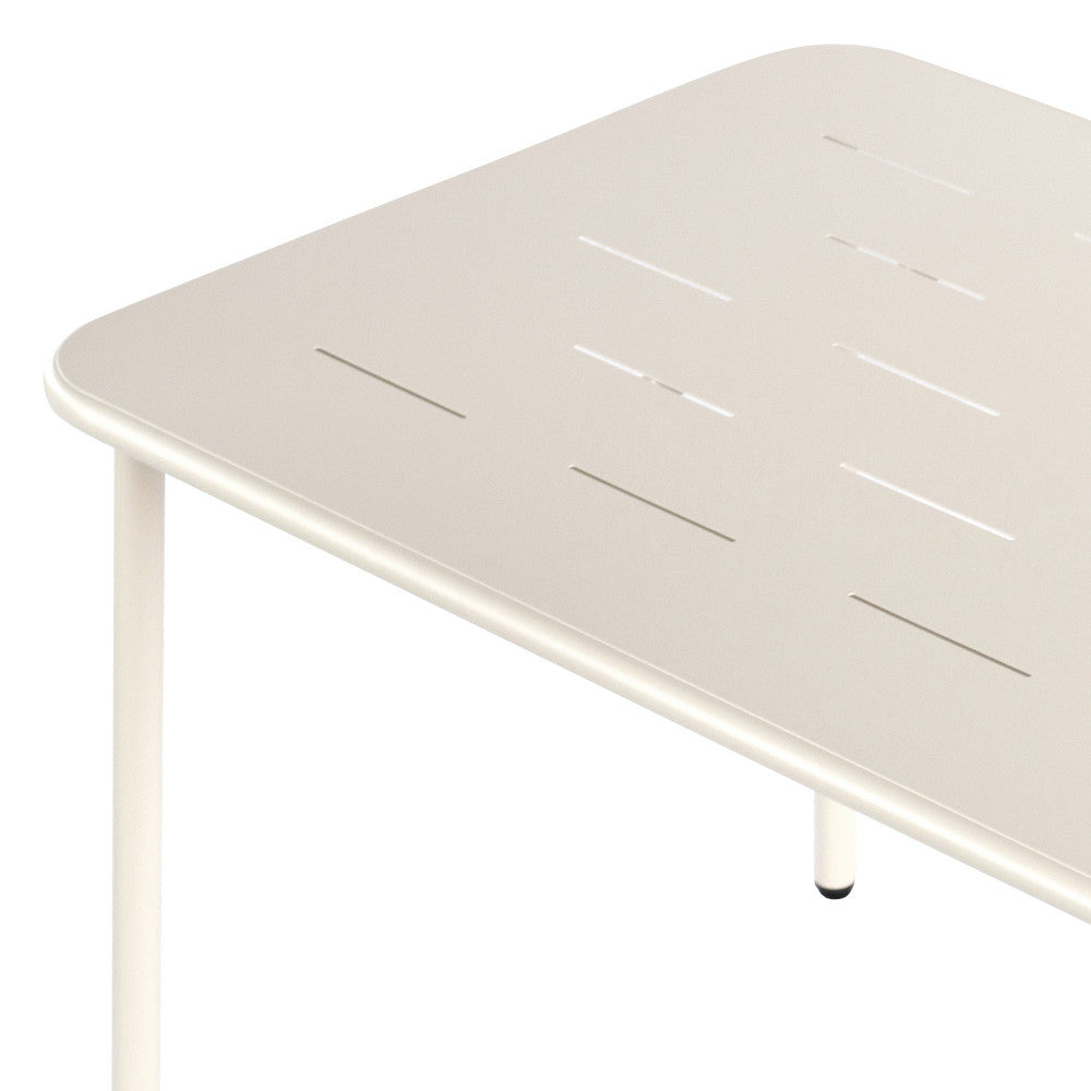 Zyra - Mesa De Comedor De Jardín Para 4 Personas - Metal - Beige