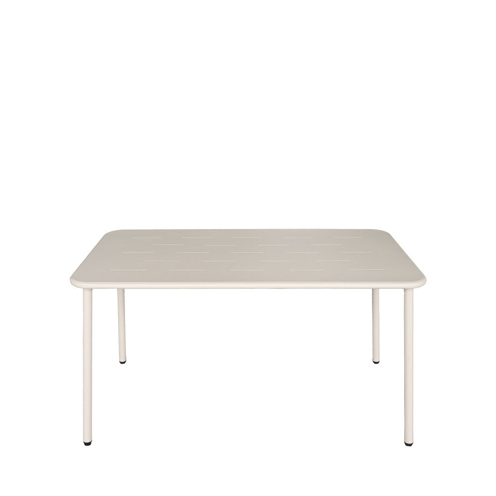 Zyra - Mesa De Comedor De Jardín Para 4 Personas - Metal - Beige