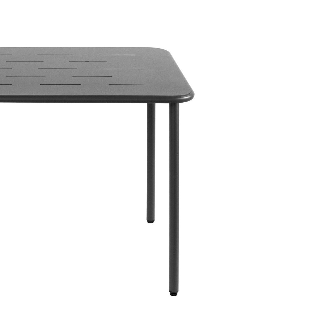 Zyra - 4-Seater Garden Dining Table - Metal - Dark Grey