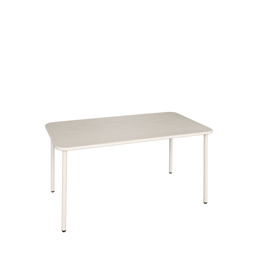 Zyra - Mesa De Comedor De Jardín Para 4 Personas - Metal - Beige