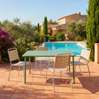 Zyra - Mesa de comedor de jardín para 4 personas - Metal - Verde