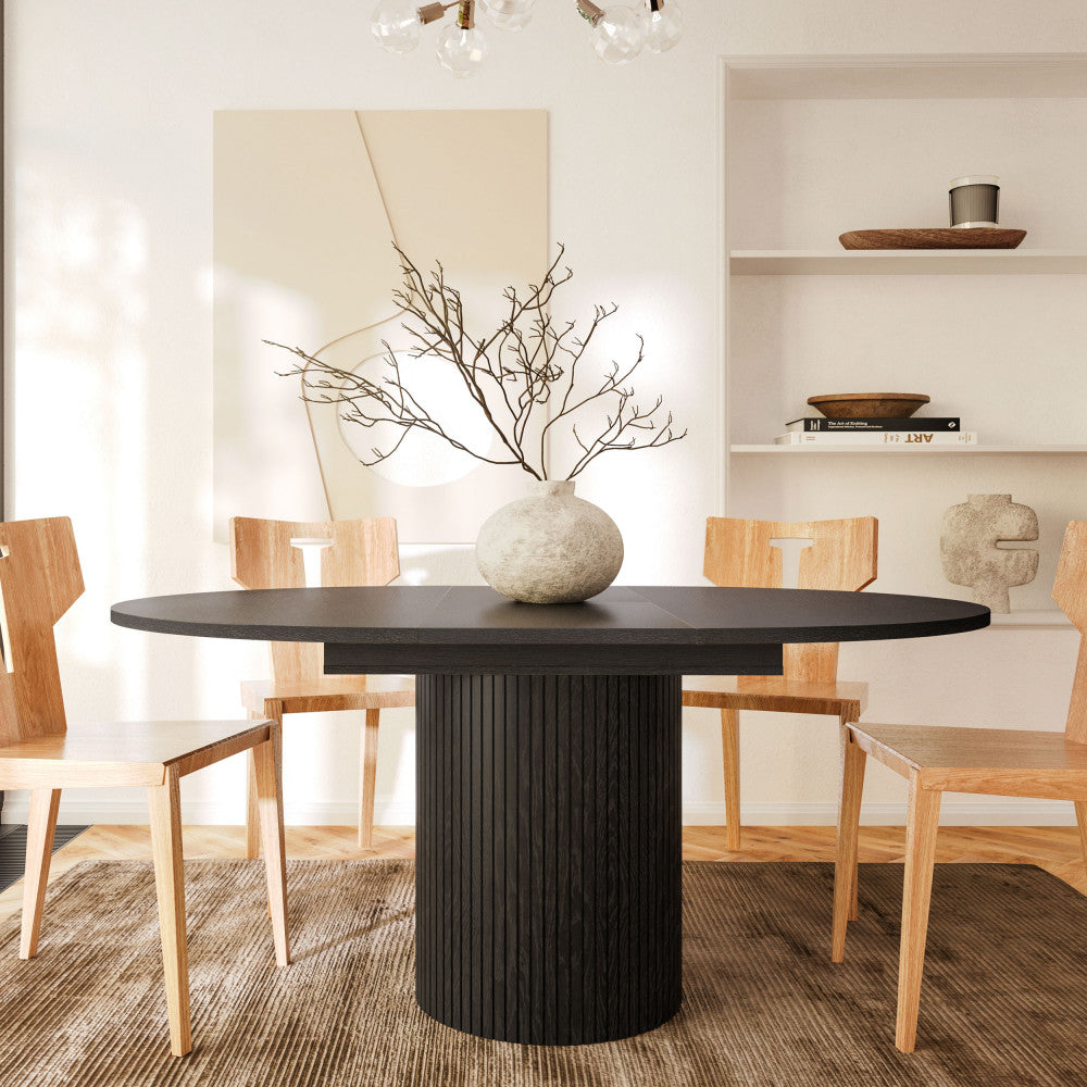 Toscana - Extendable Dining Table for 4 to 6 People - Wood - Black