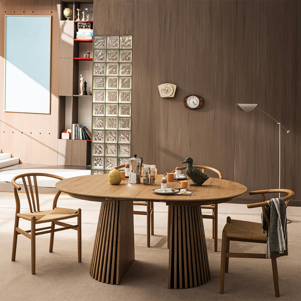 Lea - Extendable Dining Table for 4 to 8 People - Wood - Light Wood