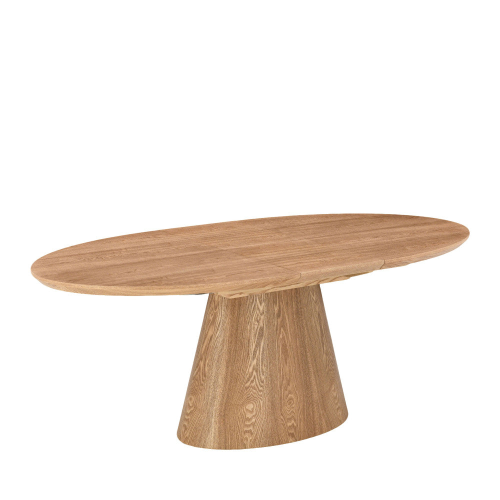Cami - Mesa de comedor ovalada extensible para 6 a 8 personas - Madera - Madera clara