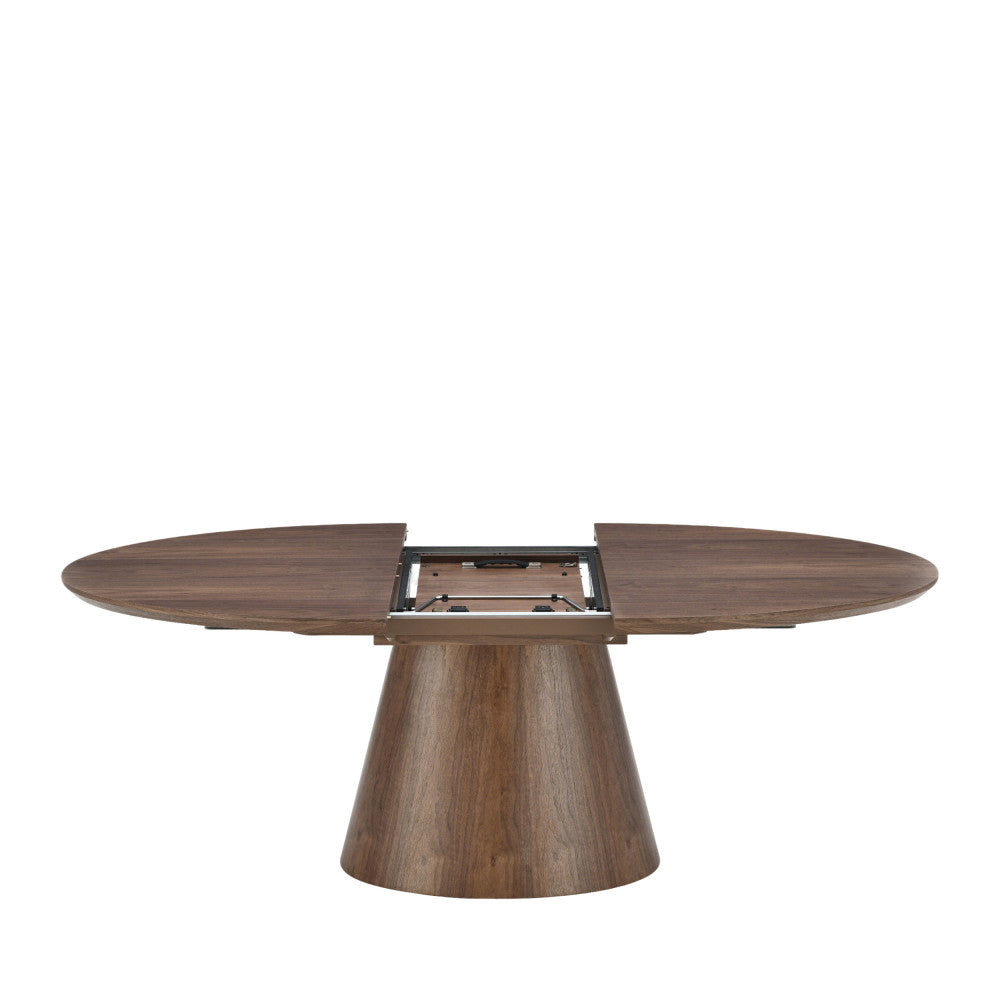 Cami - Oval Extendable Dining Table for 6 to 8 People - Wood - Dark Wood