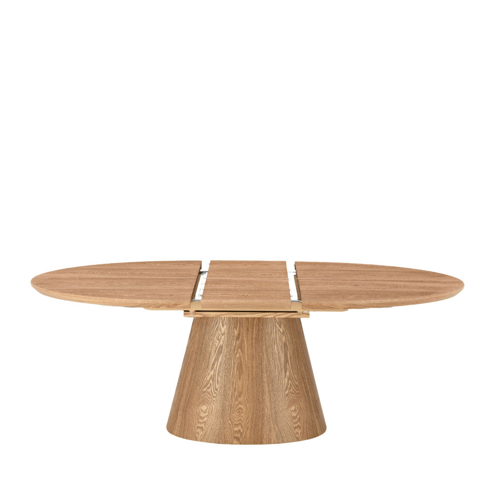 Cami - Mesa de comedor ovalada extensible para 6 a 8 personas - Madera - Madera clara