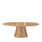 Cami - Mesa de comedor ovalada extensible para 6 a 8 personas - Madera - Madera clara