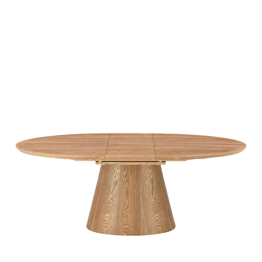 Cami - Mesa de comedor ovalada extensible para 6 a 8 personas - Madera - Madera clara