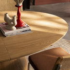 Cami - Mesa de comedor ovalada extensible para 6 a 8 personas - Madera - Madera clara