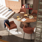Cami - Oval Extendable Dining Table for 6 to 8 People - Wood - Dark Wood