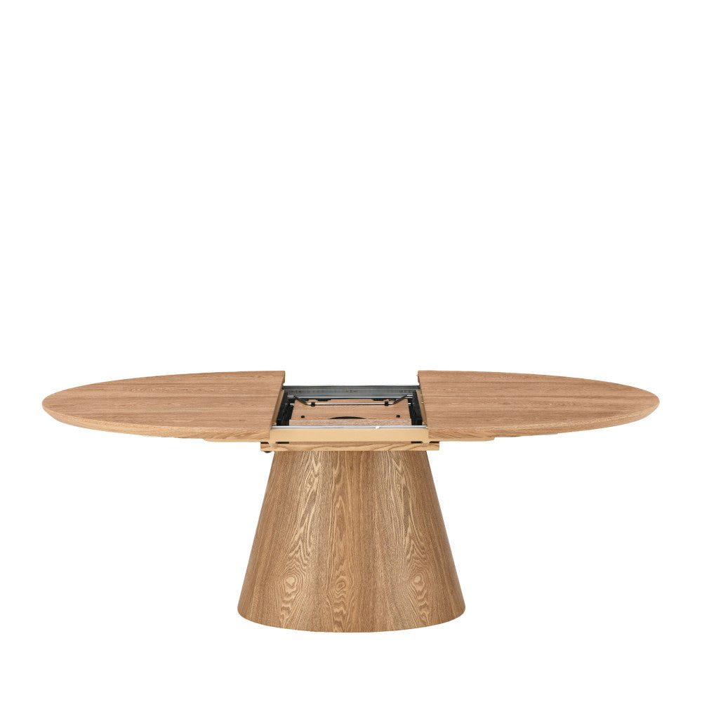 Cami - Mesa de comedor ovalada extensible para 6 a 8 personas - Madera - Madera clara