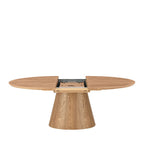 Cami - Mesa de comedor ovalada extensible para 6 a 8 personas - Madera - Madera clara
