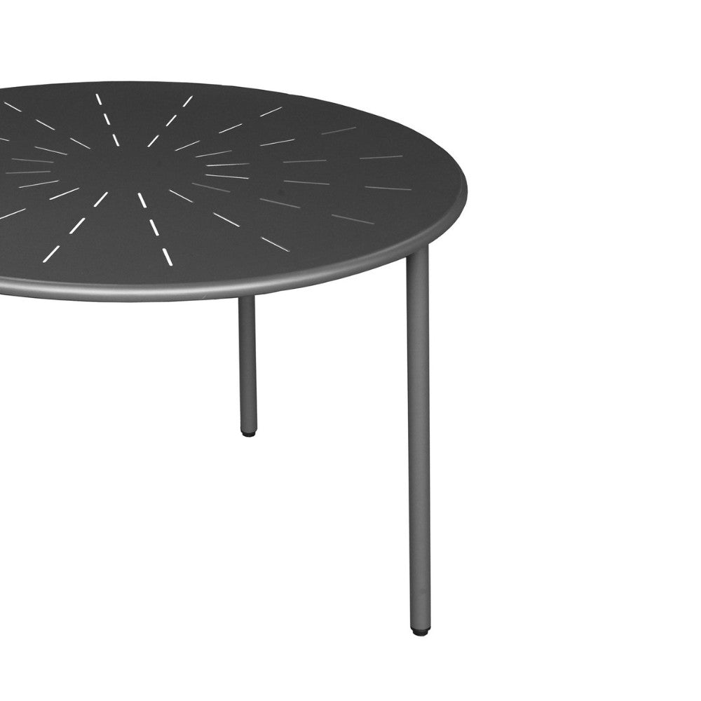 Zola - Round Garden Dining Table for 4 - Metal - Dark Grey