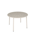 Zola - Round Garden Dining Table for 4 - Metal - Beige