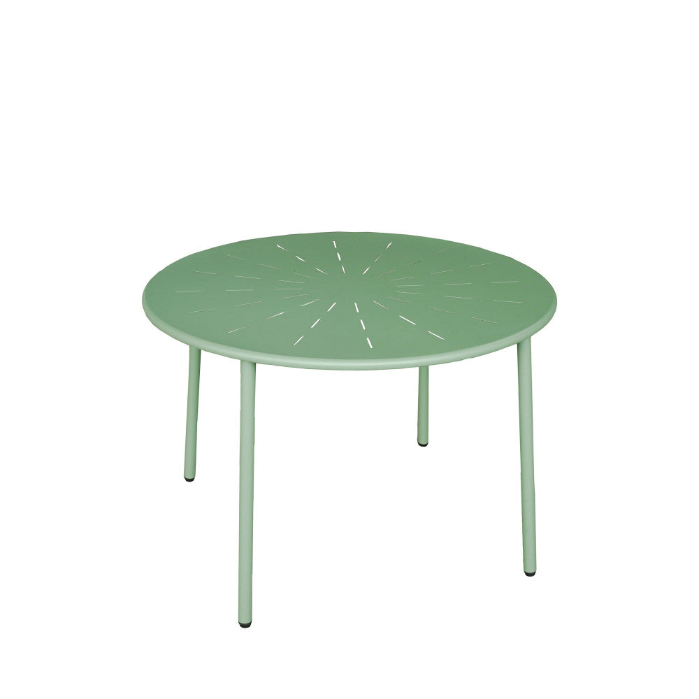 Zola - Round 4-Seater Garden Dining Table - Metal - Green