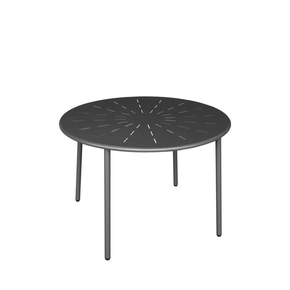 Zola - Round Garden Dining Table for 4 - Metal - Dark Grey