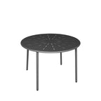 Zola - Round Garden Dining Table for 4 - Metal - Dark Grey