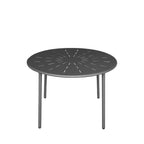 Zola - Round Garden Dining Table for 4 - Metal - Dark Grey