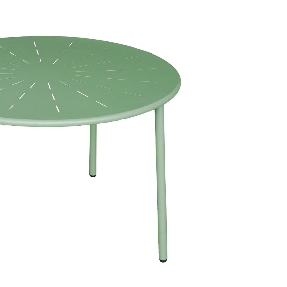 Zola - Round 4-Seater Garden Dining Table - Metal - Green