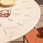 Zola - Round Garden Dining Table for 4 - Metal - Beige