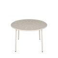 Zola - Round Garden Dining Table for 4 - Metal - Beige