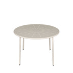 Zola - Round Garden Dining Table for 4 - Metal - Beige