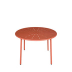 Zola - Round 4-Seater Garden Dining Table - Metal - Terracotta