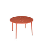 Zola - Round 4-Seater Garden Dining Table - Metal - Terracotta