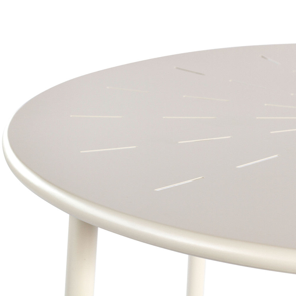 Zola - Round Garden Dining Table for 4 - Metal - Beige