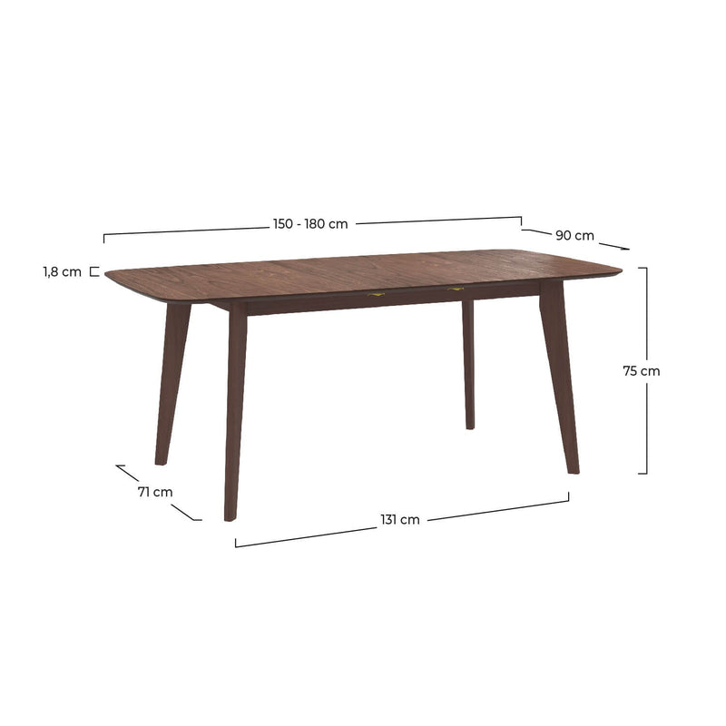 Oman Extendable Table - Dark Brown