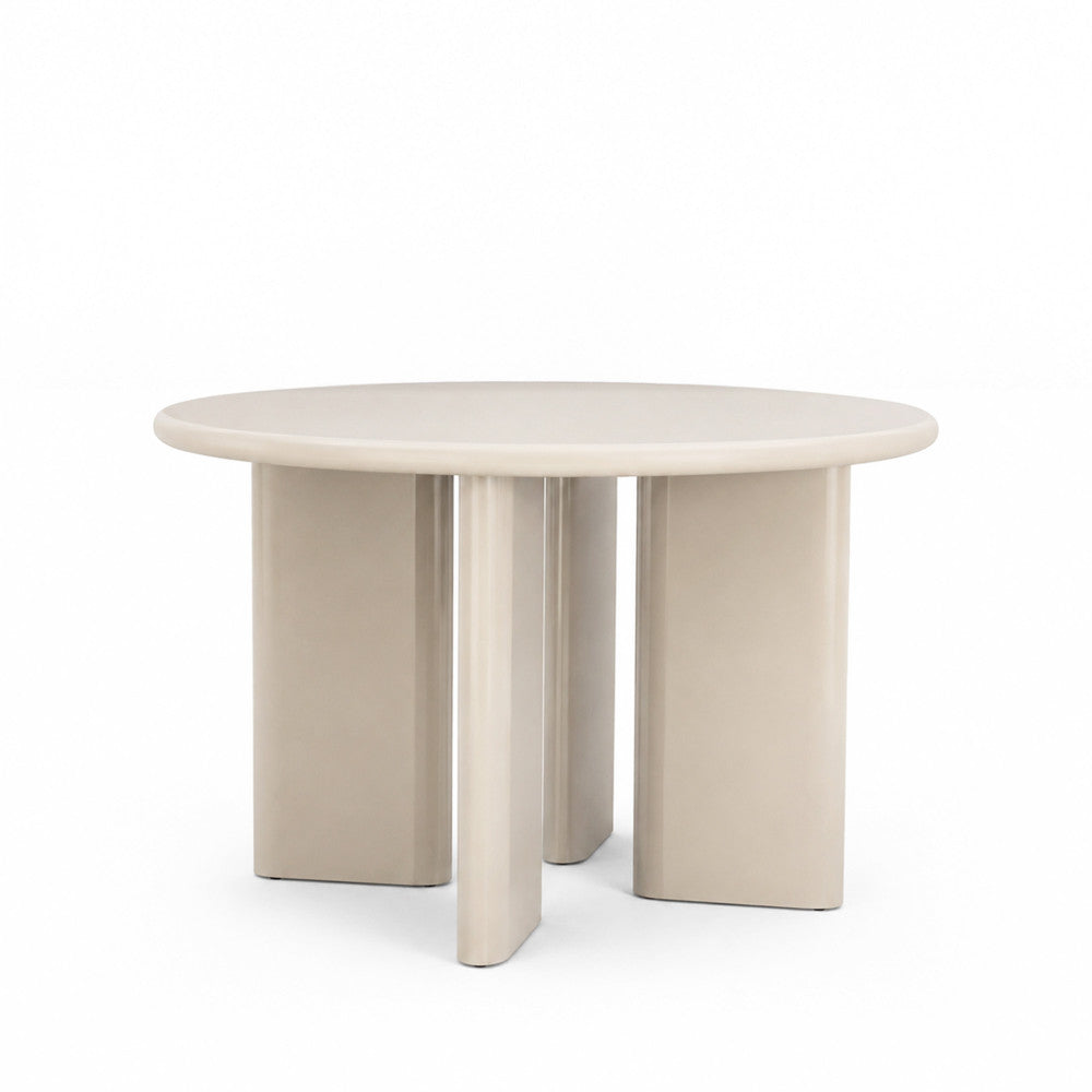 Pyranth - Mesa de comedor redonda para 4 personas - Madera - Beige