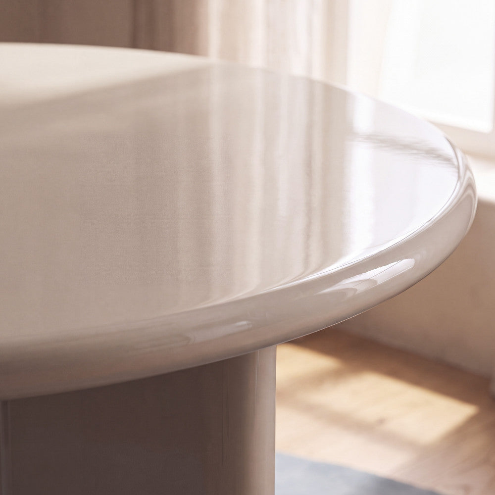 Pyranth - Mesa de comedor redonda para 4 personas - Madera - Beige